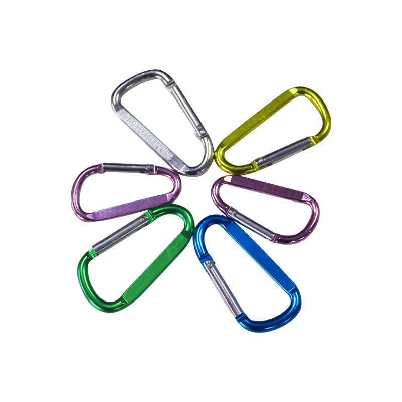 D Shape Aluminum Alloy Rubber Coated Carabiner