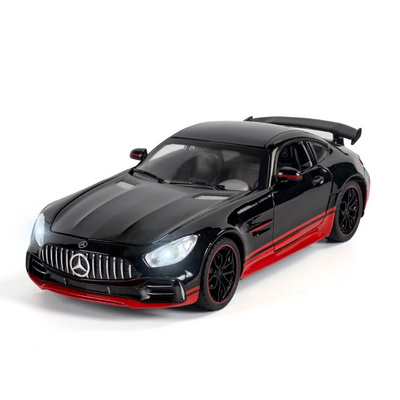 1:24 Mercedes AMG GT die cast car black warrior model toy for kids 20.5cm pull back alloy simulation model car With Sound/Light