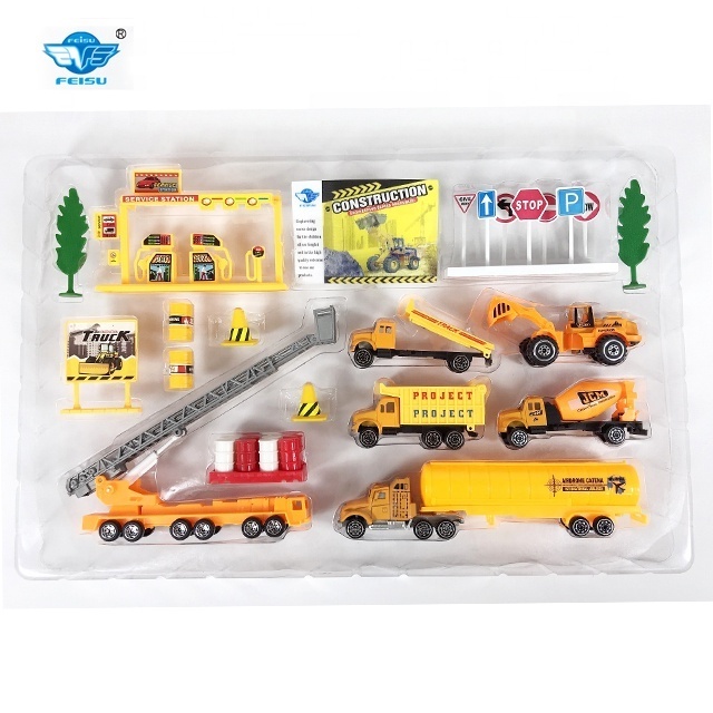 Hot die cast metal construction truck toy sets metal toy car