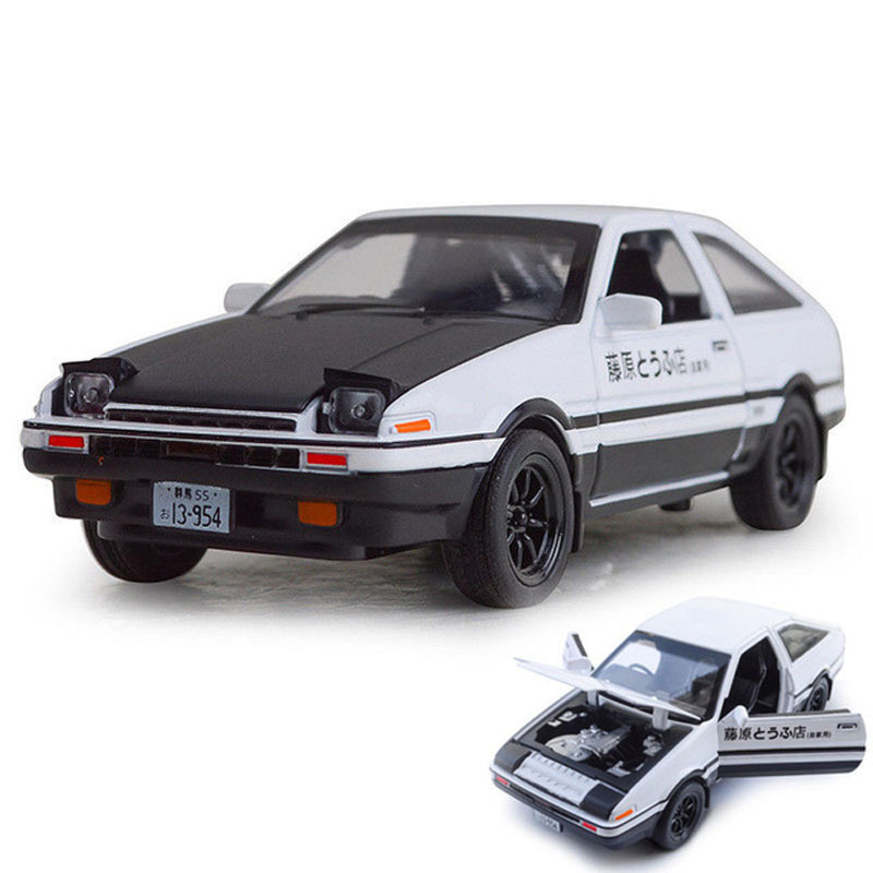 1:32 Toyota AE86 sedan die cast car model simulation toy for kids 15cm pull back alloy car With Sound/Light Simulation metal car