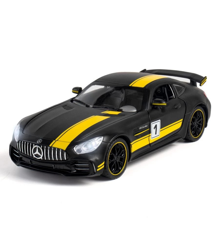 1:24 Mercedes AMG GTR roadster die cast car model toy for kids 20.5cm pull back alloy simulation model car With Sound/Light