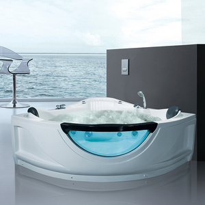 1500mm Luxurious Acrylic Transparent Whirlpool 2 person Bathroom Corner Massage Bathtubs