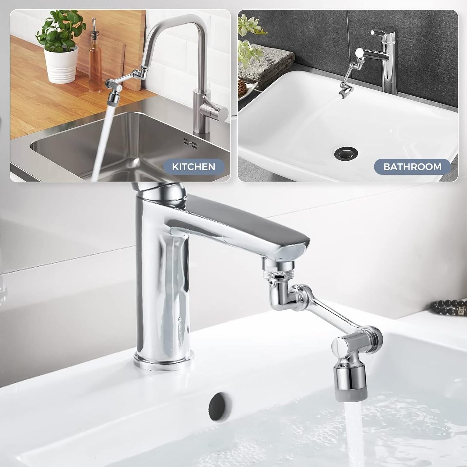 Wholesale 1080 Degree Robotic Arm Universal Rotating Convenient Splash-proof Faucet Extender