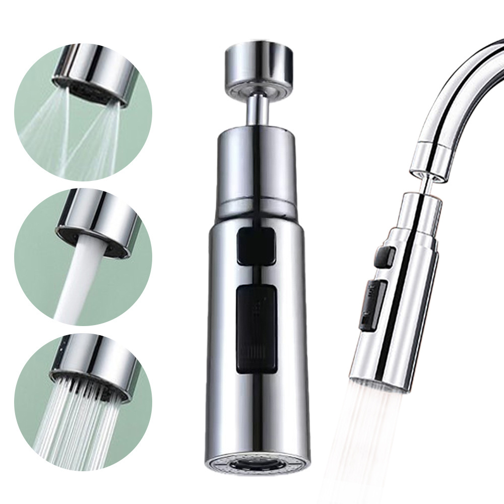 360 Degree Rotating Bathroom Kitchen Faucet Extender Universal Adapter With Multiple Modes