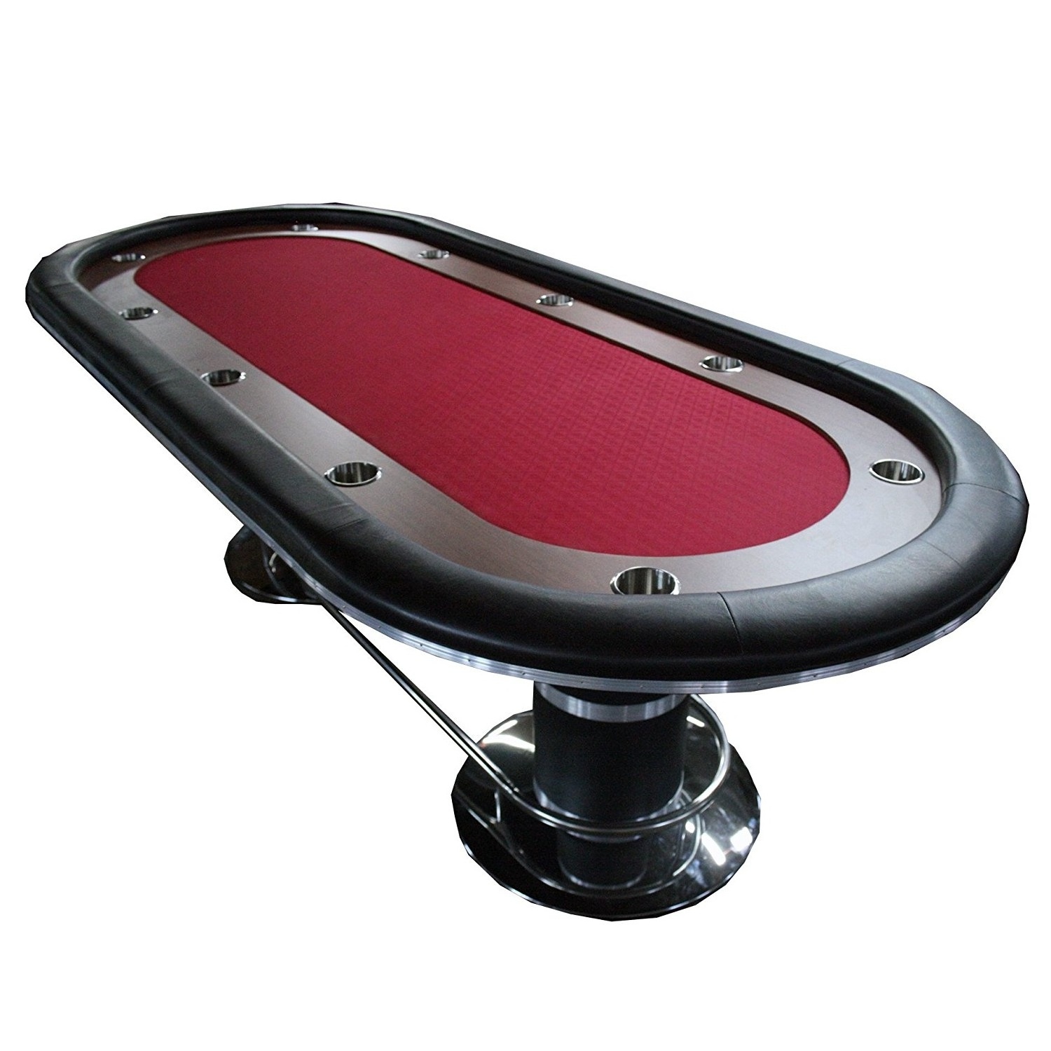 10 Players Texas Hold 'em Table Table Casino Club Poker Table with Padded Rails Cup Holders