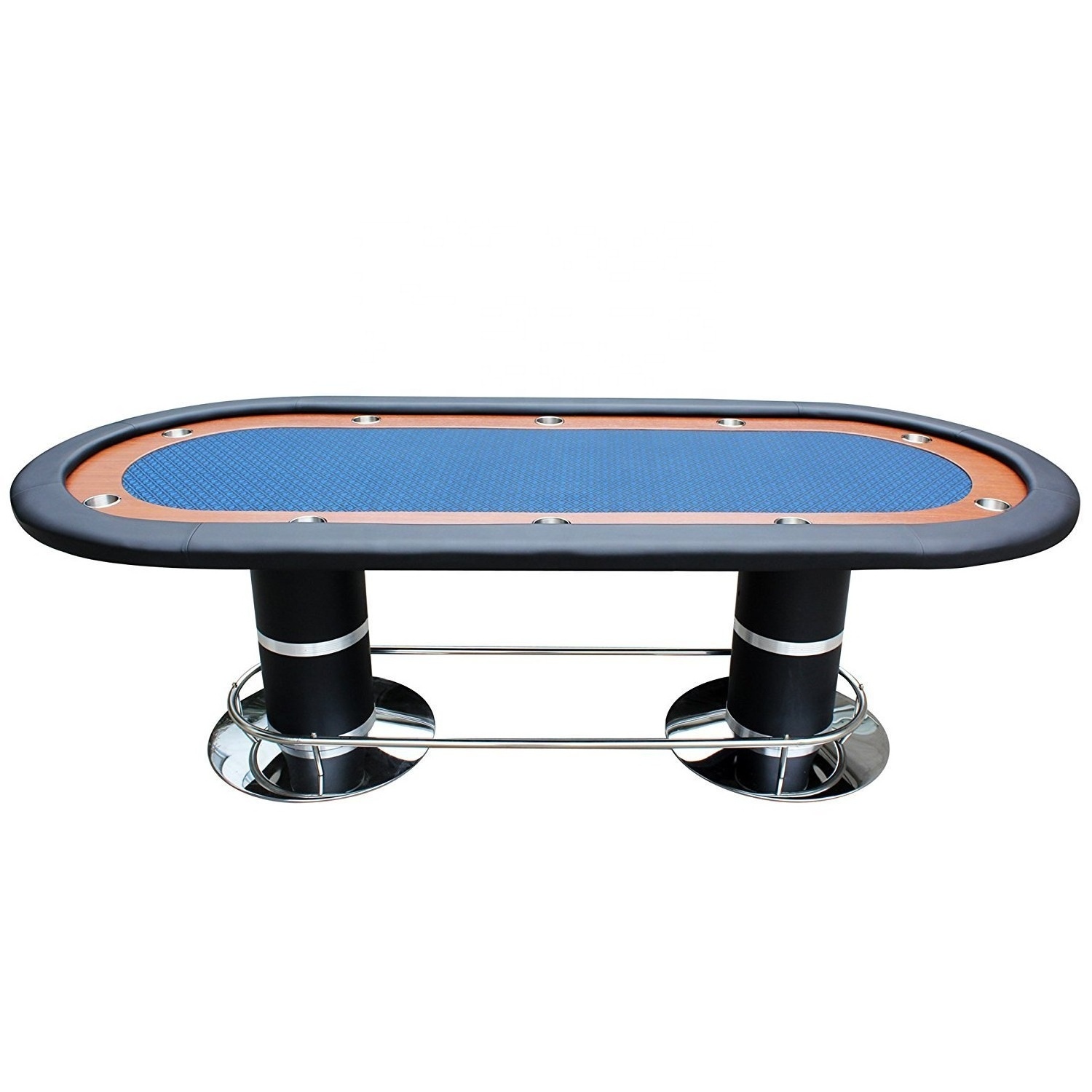 10 Players Texas Hold 'em Table Table Casino Club Poker Table with Padded Rails Cup Holders