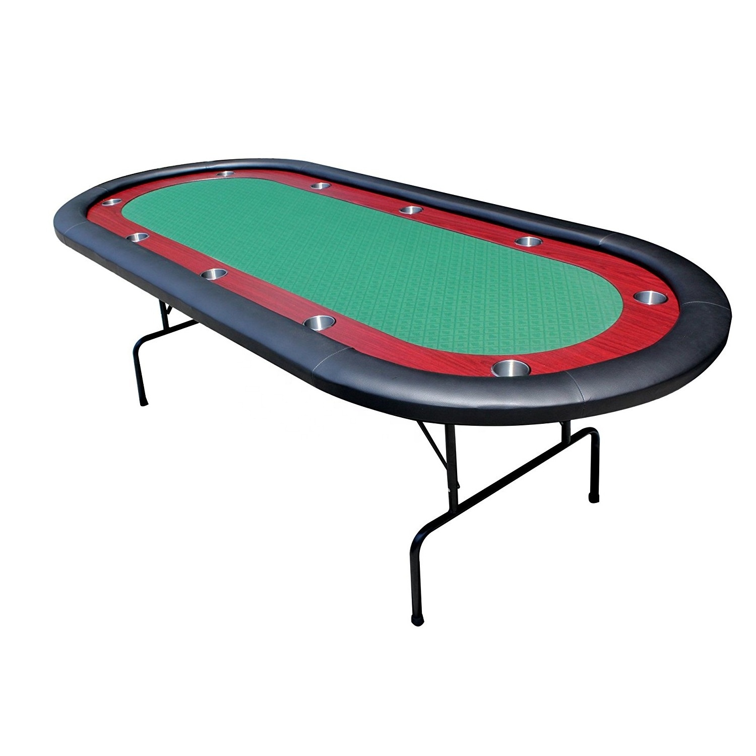 High quality oval Texas Hold'em poker table 10 players folding leg casino gambling poker tables