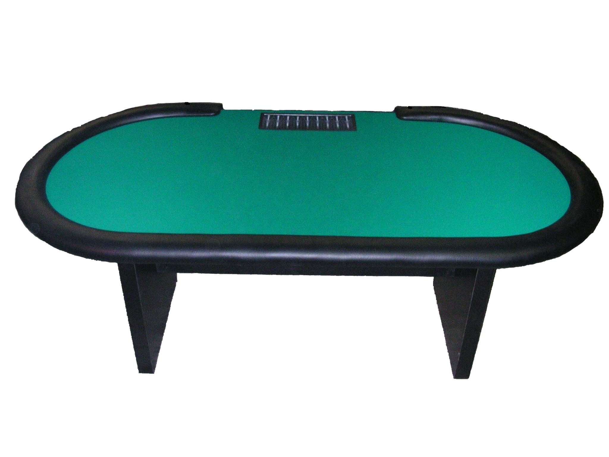 9 Players Poker Table Folding Oval Casino Texas Holdem Poker Table with Cup Holders and Dealer Tray