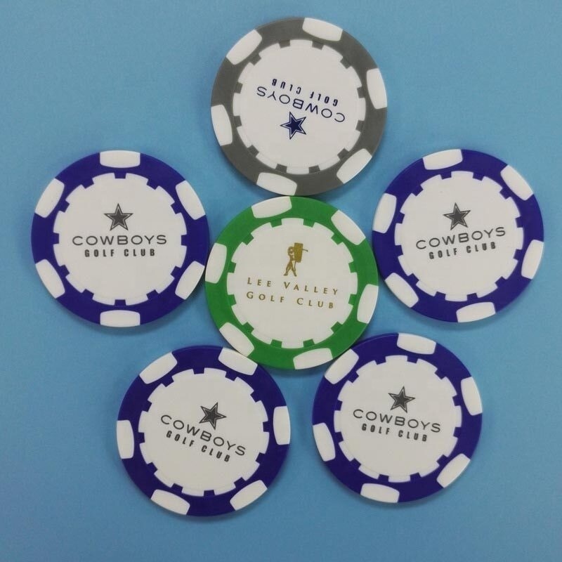 6 stripe Custom printing Casino Texas Hold'em poker chips golf ball marker poker chips