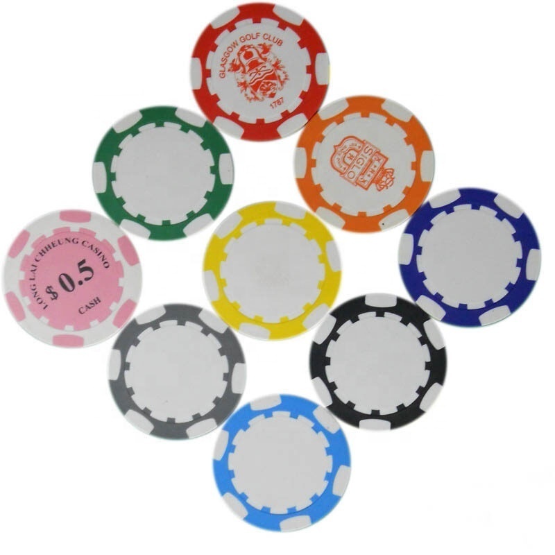 6 stripe Custom printing Casino Texas Hold'em poker chips golf ball marker poker chips