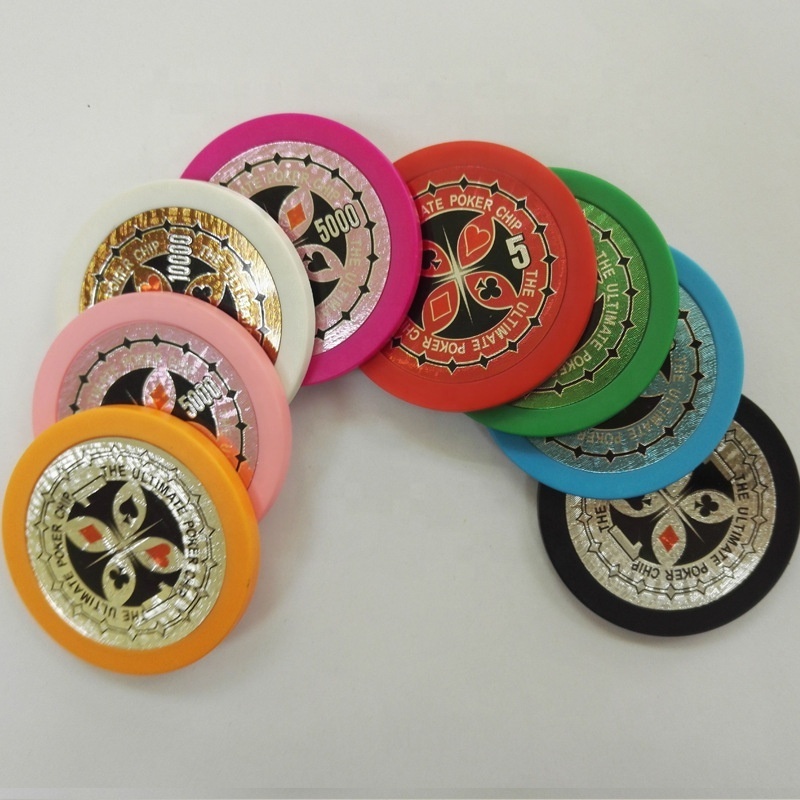 Factory supply cheap price ABS poker chips 40mm 4g plastic game coins tokens for sale