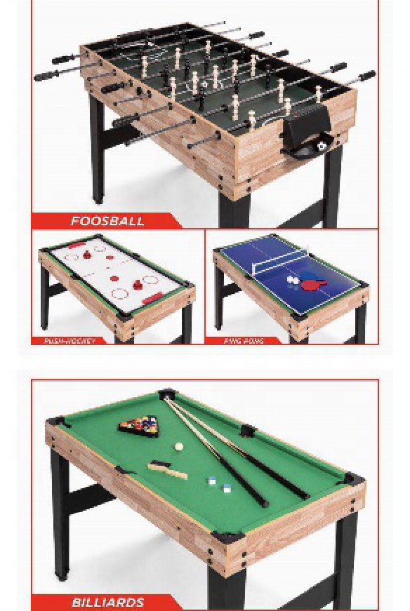 Hot selling 12 in 1 multi functional kids indoor game billiard pool table with soccer table tennis