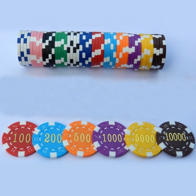 ABS Clay Composite Striped Dice 11.5 Gram Poker Chips Poker Chip Set for Casino Card Games