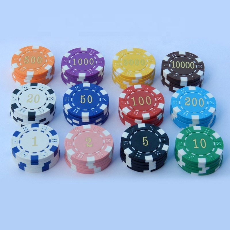 ABS Clay Composite Striped Dice 11.5 Gram Poker Chips Poker Chip Set for Casino Card Games