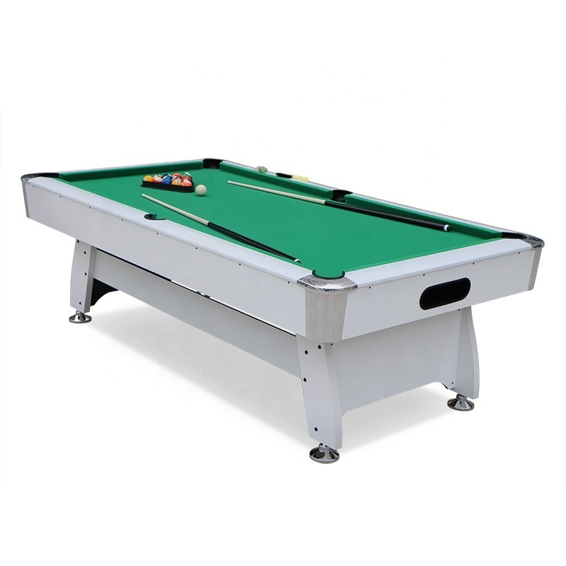 6/7/8 foot full sized ball return pool tables white frame MDF playfield cheap snooker billiard table