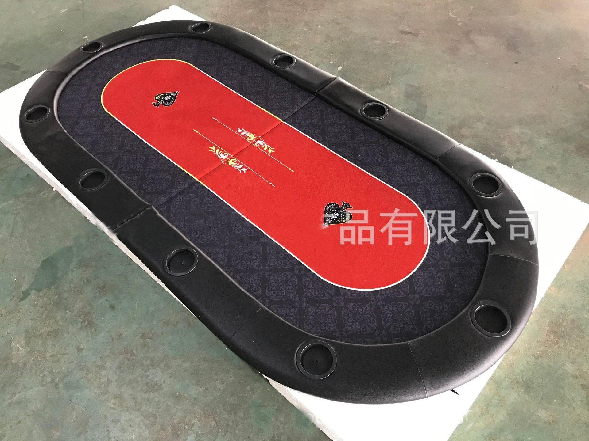 factory customized foldable poker table oval Texas Hold'em folding poker table top