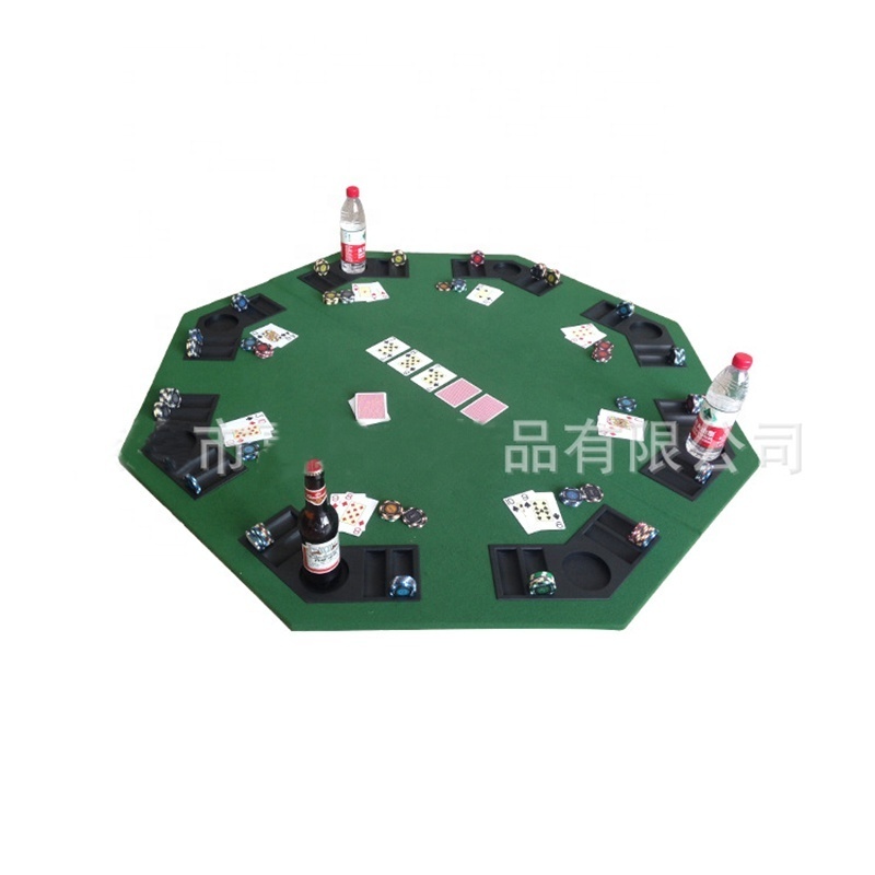 48'' four-piece folding poker table top Texas Hold'em octangle foldable poker tabletop