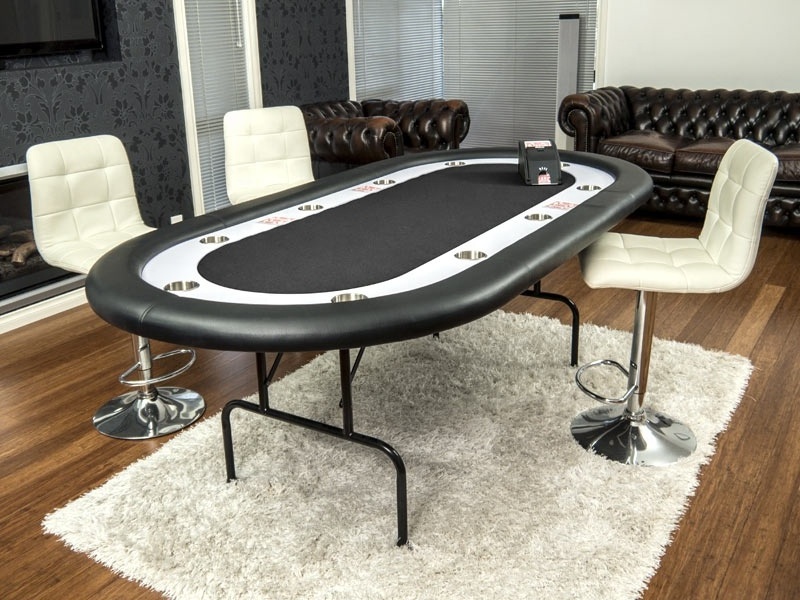 6ft 7ft 8ft foldable metal leg poker table folding texas hold'em casino club gambling poker table