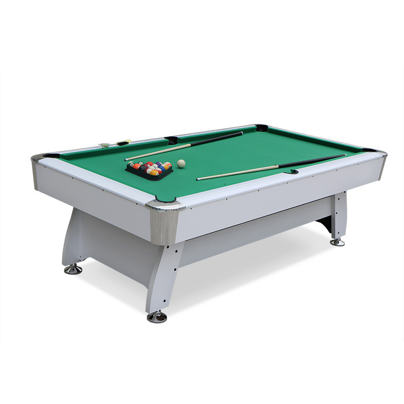 6/7/8 foot full sized ball return pool tables white frame MDF playfield cheap snooker billiard table