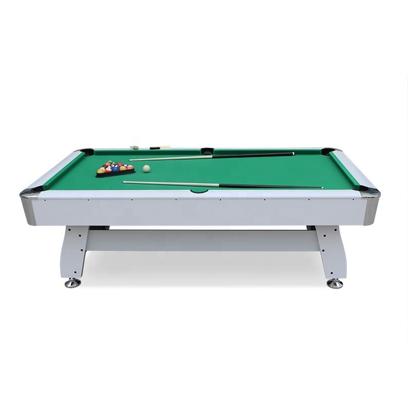 6/7/8 foot full sized ball return pool tables white frame MDF playfield cheap snooker billiard table