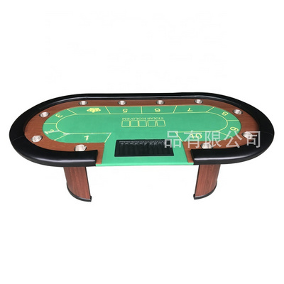 wooden 8ft Texas Hold'em poker table 10-person casino home gambling game table poker