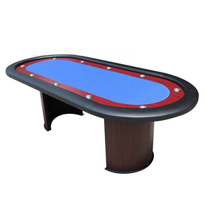 Oval 6ft 7ft 8ft wooden casino club Texas Hold 'em poker table 10 players poker tables