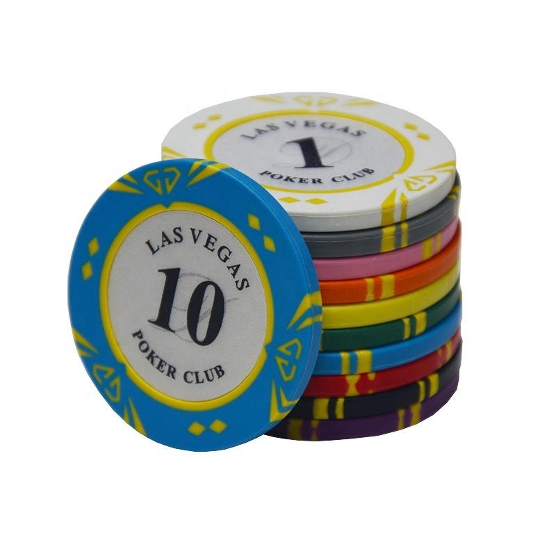 Las Vegas Casino club clay poker Chip customized 40mm 14g Texas Hold'em poker chips