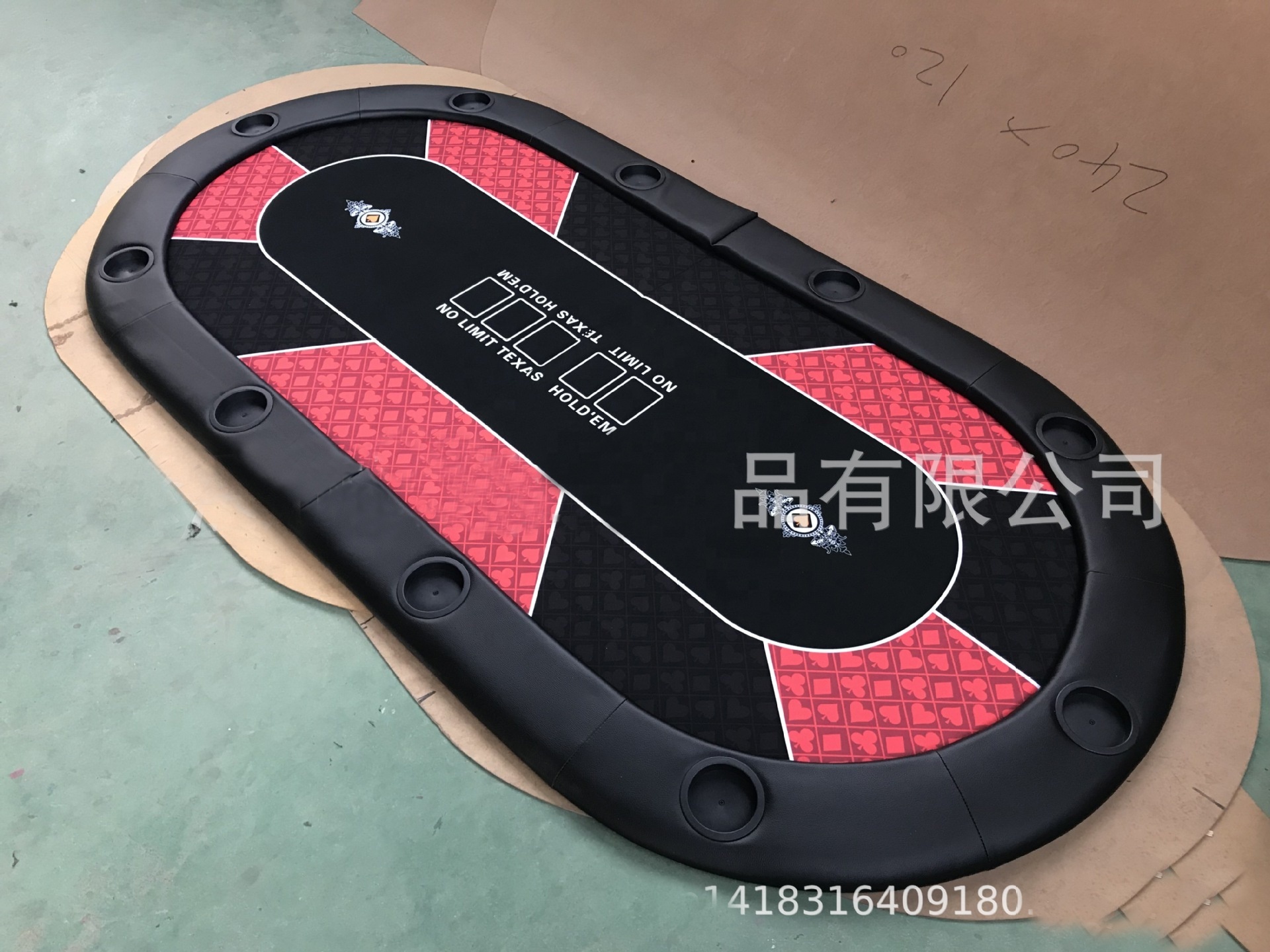 factory customized foldable poker table oval Texas Hold'em folding poker table top