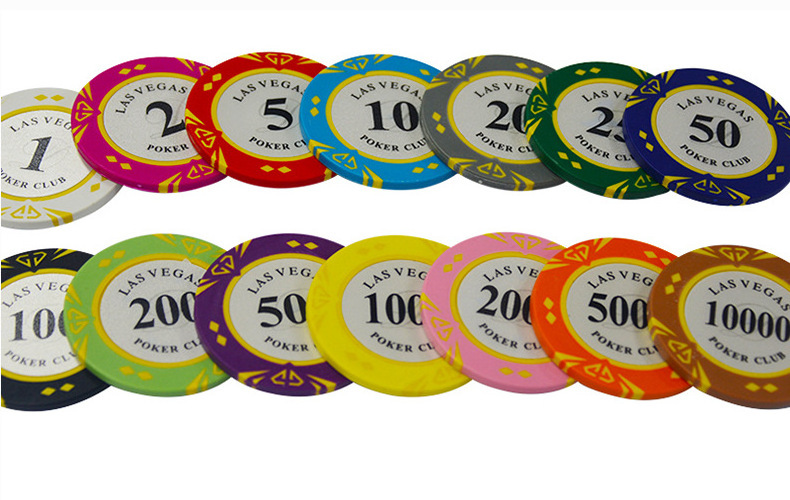 Las Vegas Casino club clay poker Chip customized 40mm 14g Texas Hold'em poker chips