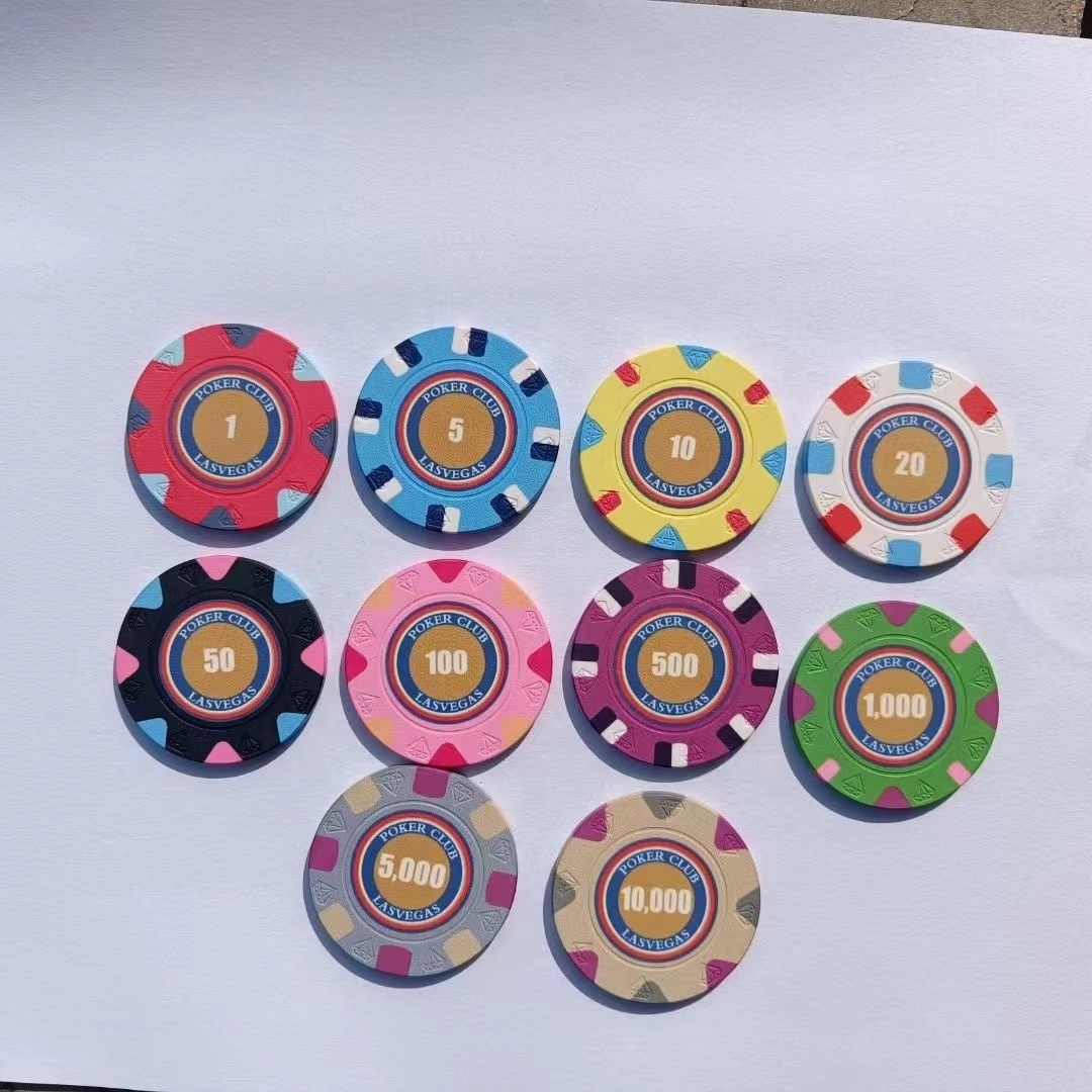 10G 39MM ceramic poker chip sublimation ARIA tournament poker chips with aligned edge