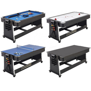 4 in 1 multi games 7ft rotating billiard pool air hockey table with dining top table tennis top