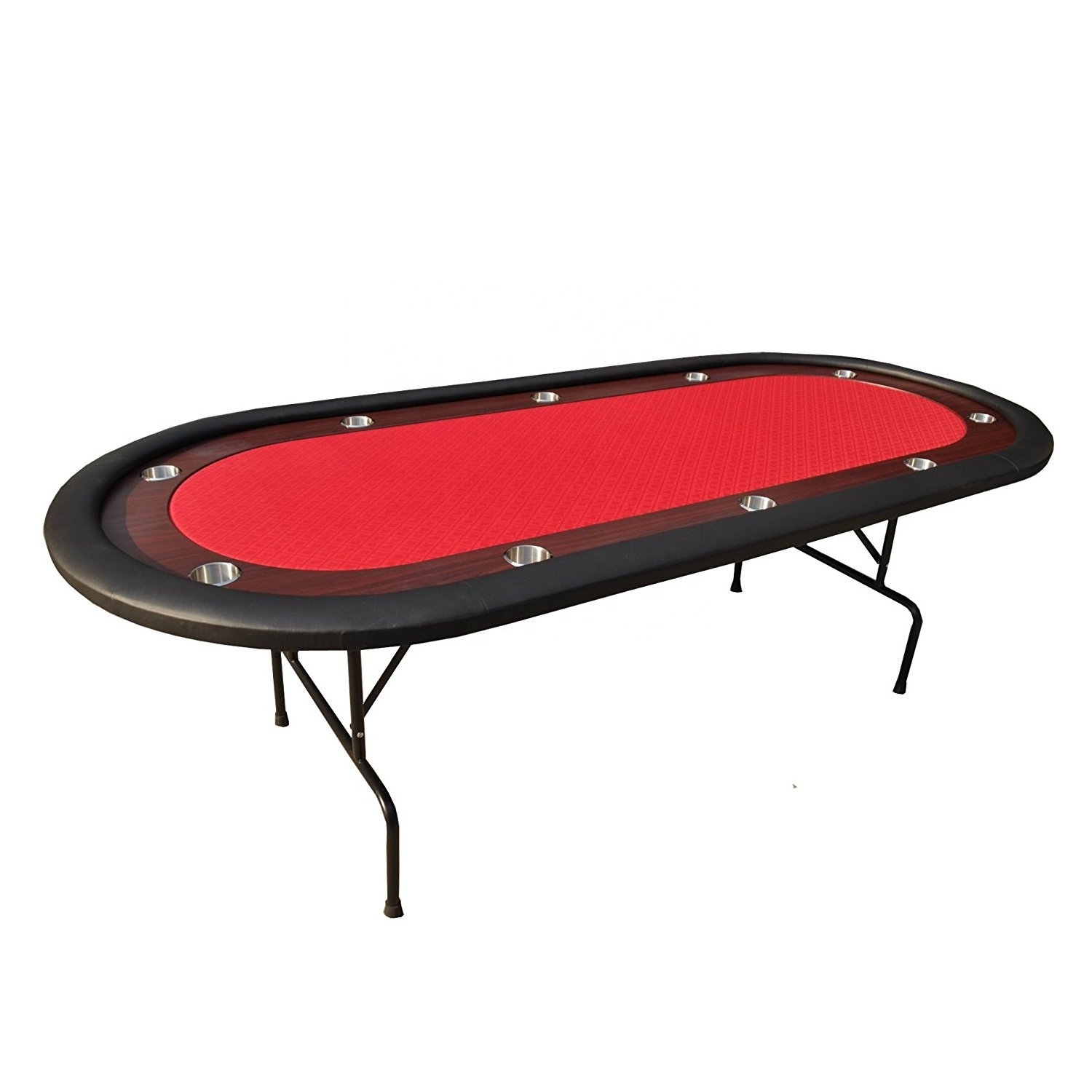 wooden 8ft Texas Hold'em poker table 10-person casino home gambling game table poker