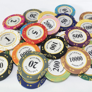 Las Vegas Casino club clay poker Chip customized 40mm 14g Texas Hold'em poker chips