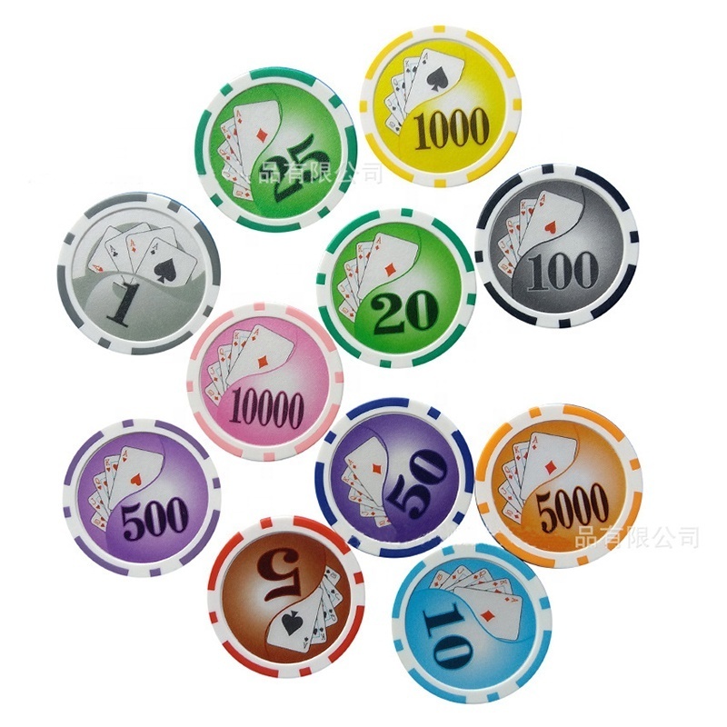 Factory direct sale custom logo 11.5g ABS 6-Stripe Casino gambling Poker Chips set