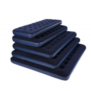 PVC flocked inflatable folding travel air bed mattress sleeping bed with built in hand pump