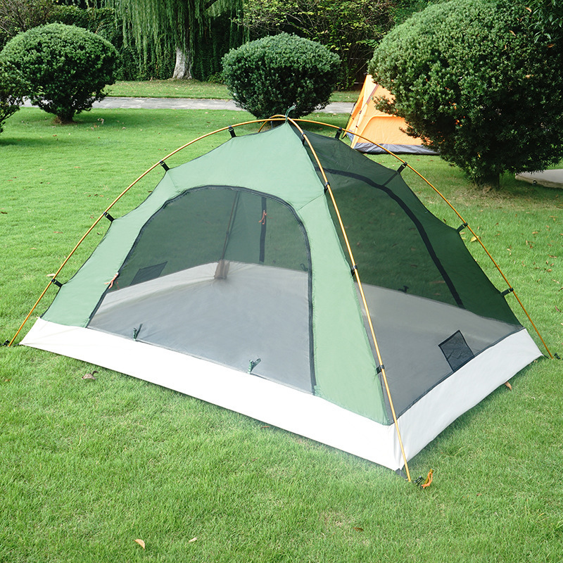 Outdoor double layer rainproof windproof camping tent aluminum pole tent twin 2 person  tent