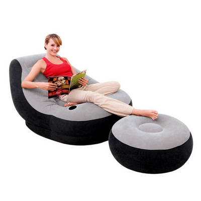 INTEX 68564 Inflatable  Lounger  Ottoman Set Air Chair With Footrest  Outdoor Ultra Lounge  chair Air Sofa