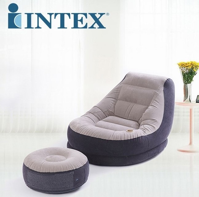 INTEX 68564 Inflatable  Lounger  Ottoman Set Air Chair With Footrest  Outdoor Ultra Lounge  chair Air Sofa