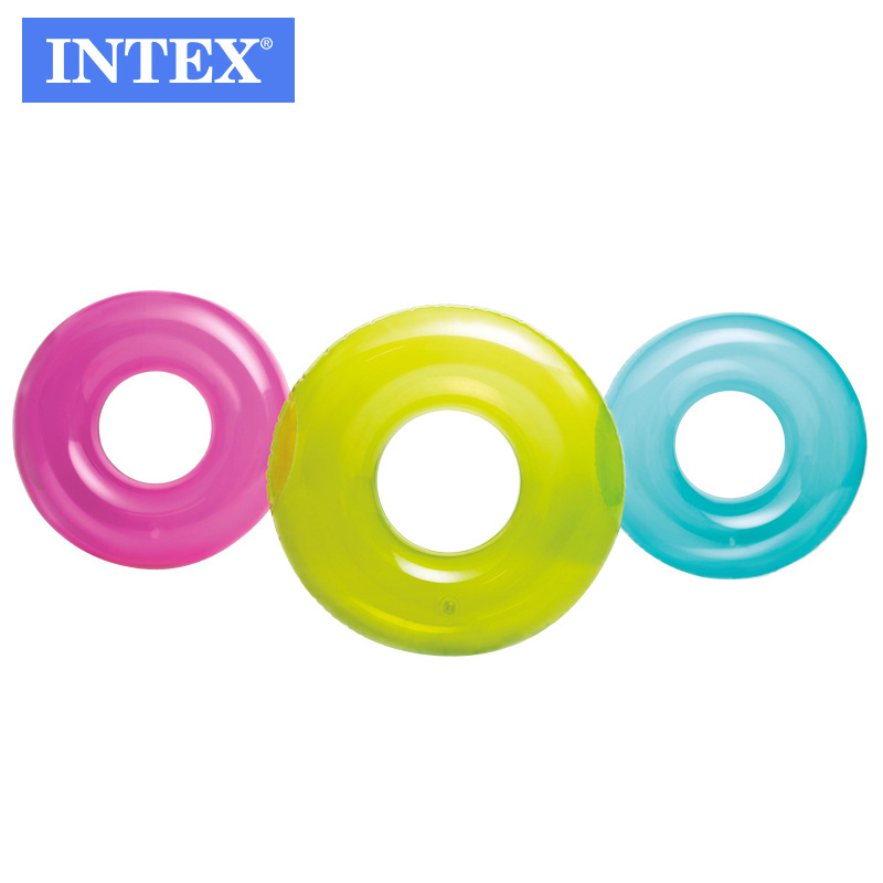 Intex 59260 Swimming Ring Inflatable Tube  For Children Transparent Three Color  Float  76cm