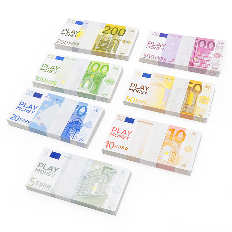 Wholesale Paper Prop Money One Stack 100 Pcs Euro Bills Realistic Play Money for Movie Prop