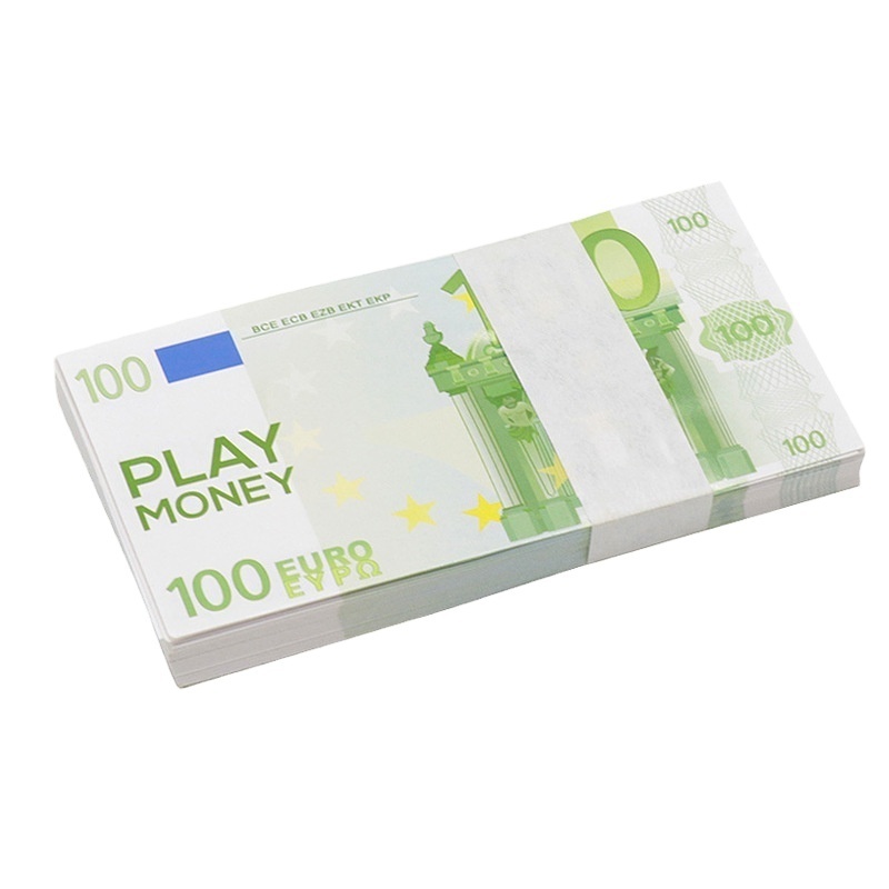 Wholesale Paper Prop Money One Stack 100 Pcs Euro Bills Realistic Play Money for Movie Prop