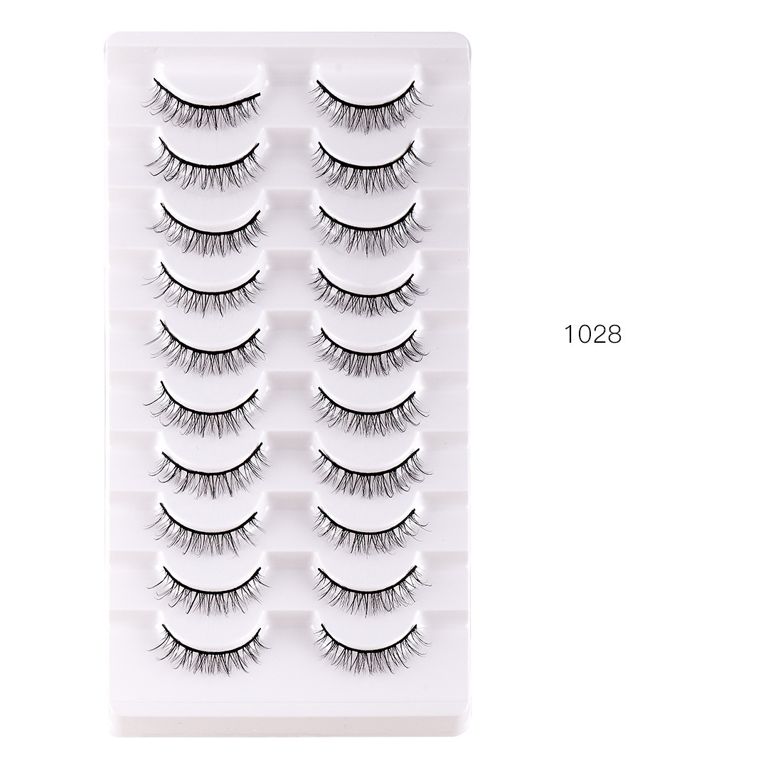 FX-S255 Wholesale 10 Pairs Handmade Synthetic Hair Eyelashes Natural Eye Lash Extensions Strip Faux Mink Eyelash Extensions