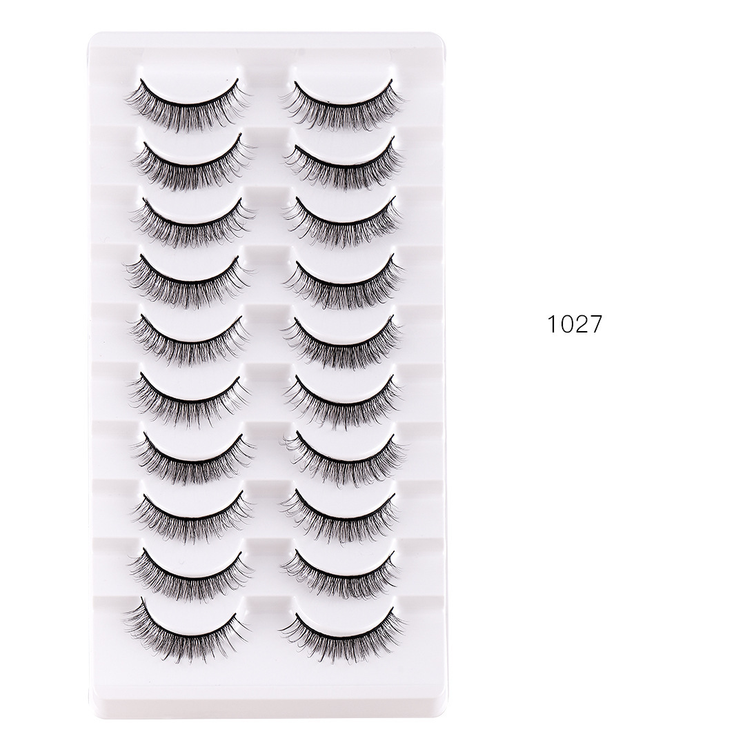 FX-S255 Wholesale 10 Pairs Handmade Synthetic Hair Eyelashes Natural Eye Lash Extensions Strip Faux Mink Eyelash Extensions