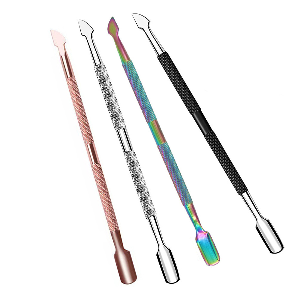 FX-NT34 High Quality Manicure Nail Art Double Head False Nail Remover Scraper Stainless Steel Cuticle Pusher