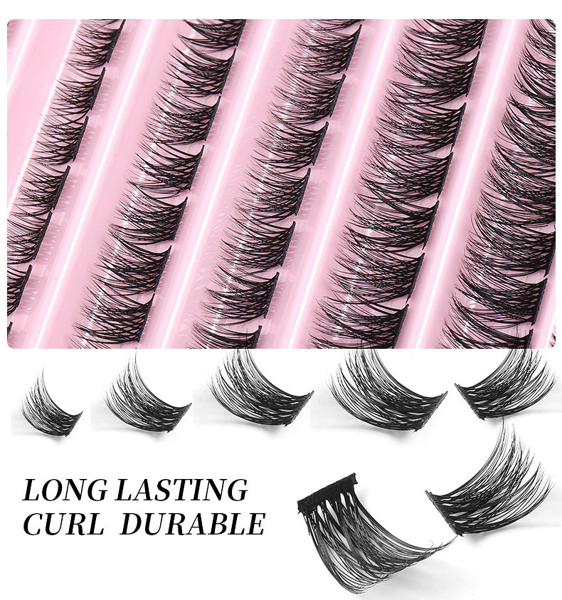 FX-J57 DIY Volume Lash Extensions Wispy Style Natural False Eyelashes Wholesale Makeup Segment & Fans Model