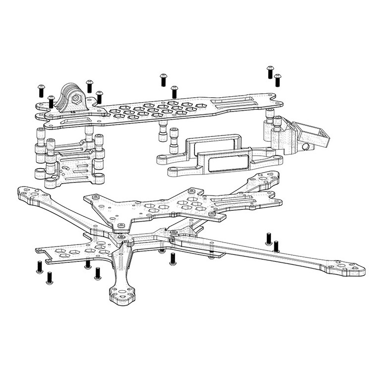 FPV Drone 7/9/10 Inches Assemble DIY Mini RTF Transmitter ELRS TBS Receiver Frame Goggles Racing Drone Parts FPV Drone Kit