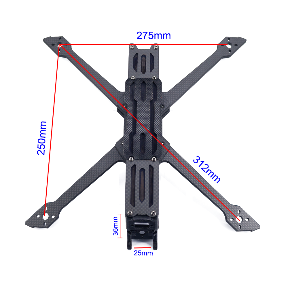 Jsi  7 Inch Fpv Frame 6Mm Thickness  Fpv Drone Frame D-Power Drone Fpv Frame Falcon Freestyle