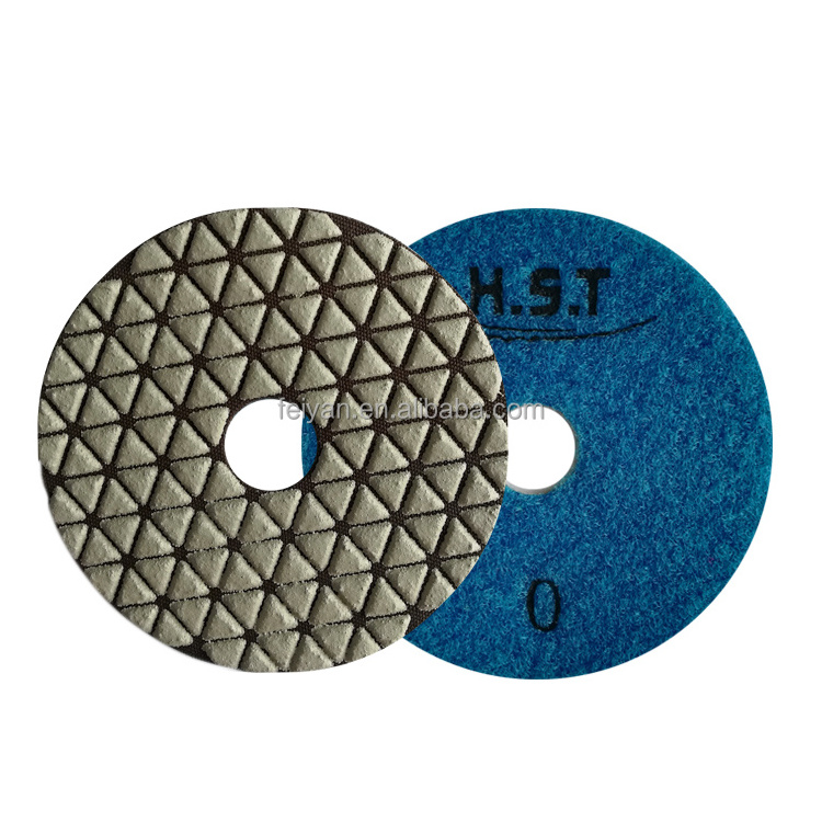 Factory Price OEM ODM 4 Inch 100mm Diamond Resin Pad Flexible Spta Floor Quartz Granite Glass Dry Foam Triangle Polishing pad