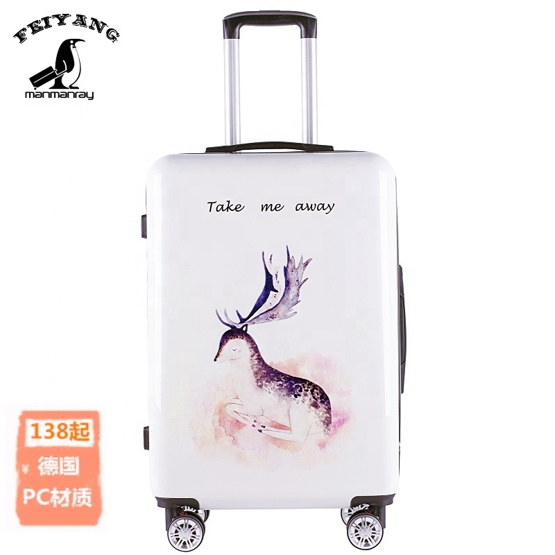 Custom Printing suitcase luggage trolley bags for kids and women