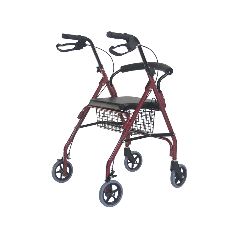 Adult walking aids 4 wheels folding walker rollator with seat health care supplies rollator walker